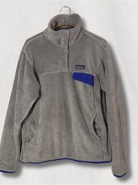 Patagonia Synchilla Snap-T Fleece Pullover - Grey/Blue - Size Large
